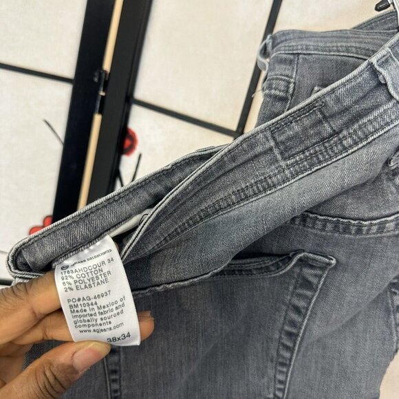 AG Adriano Goldschmied The Tellis Modern Slim Jeans Size 38 Gray Mens - Picture 6 of 6